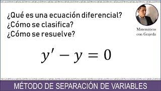 Introducción a las Ecuaciones Diferenciales Variables separables Ejemplo 1 Video 107 [upl. by Korwun]