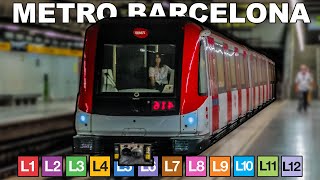 🇪🇸 All the Lines  Barcelona Metro  Todas las Lineas 2021 4K [upl. by Byers]