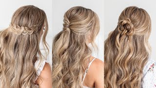 3 FALL HALF UPDOS 🍂 EASY HAIRSTYLES  Missy Sue [upl. by Airet]