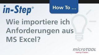 Wie importiere ich Anforderungen aus MS Excel [upl. by Zap]