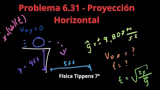 Física Tippens 631  Sección 69 Proyección Horizontal [upl. by Wallraff]