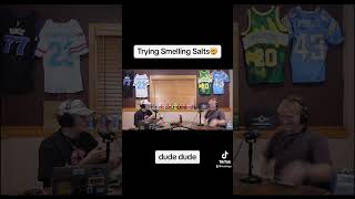 Trying Out Smelling Salts😳 podcast smellingsalts funny funnyshorts clips funnymoments short [upl. by Picardi82]