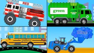 Learning Colors Collection Vol 2  Learn Colours Monster Trucks Garbage Trucks Tow Trucks [upl. by Mistrot]