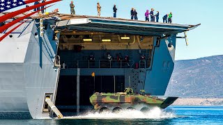 Americas New Amphibious Combat Vehicles Take the Plunge into the Sea [upl. by Yasdnil]