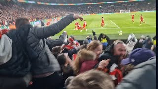 ABSOLUTE BEDLAM AS VIRGIL VAN DIJK SCORES THE WINNER AT WEMBLEY [upl. by Annavoig]