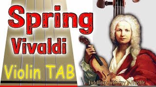 Spring  Vivaldi  Violin  Play Along Tab Tutorial [upl. by Nnylrahc]