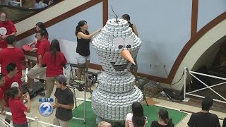 Canstruction competition kicks off at Pearlridge Center [upl. by Weidman81]