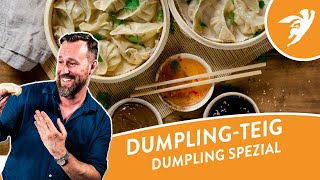 DUMPLING TEIG selber machen Teig für asiatische Teigtaschen  Gyoza  Dim Sum [upl. by Yuk376]