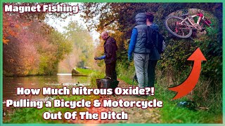 Magnet Fishing  Pulling Out a Motorcycle Nitrous Oxide Old Tools amp More Ep21 [upl. by Anikal]