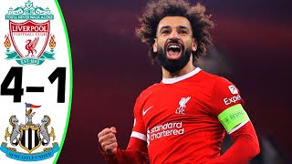 Liverpool vs Newcastle 41  All Goals and Highlights  2024 🔥 SALAH [upl. by Rhodia]