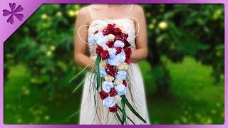 DIY How to make cascading bouquet for wedding ENG Subtitles  Speed up 501 [upl. by Allie]