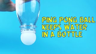 Upside down bottle of water with a ping pong ball  Science experiment shorts [upl. by Lantha491]