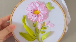 Ribbon Embroidery Craft Tutorial [upl. by Vedis]