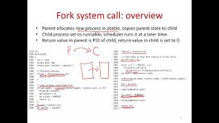 Operating Systems Lecture 23 System calls for process management in xv6 [upl. by Nolyar]