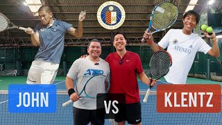 Singles Match Between Former Ateneo Varsity Tennis Teammates John vs Klentz [upl. by Enitsyrhc]