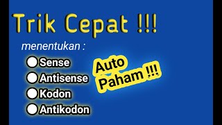 TRIK CEPAT  Menentukan sense antisense kodon antikodon [upl. by Sarine]