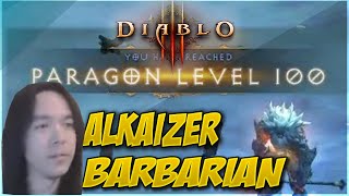 Diablo 3 Alkaizer Paragon Level 100 Barbarian World First [upl. by Elysia606]