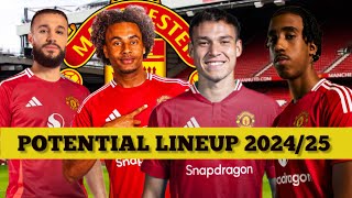 🚨 MAN UNITED POTENTIAL LINEUP 202425 🔥🤯 [upl. by Cinom141]