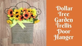 Wonderful Wreaths Dollar Tree Garden Trellis Door Hanger [upl. by Storfer]