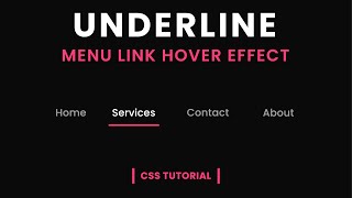 Draw Underline Link Hover Effect  CSS Menu Hover Effect [upl. by Mintz]