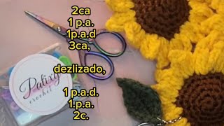 Como tejer PÉTALOS de un GIRASOL🌻 LLAVERO PASO a PASO parte 2 [upl. by Netsreik]