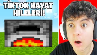 POPÜLER TİKTOK MİNECRAFT HAYAT HİLELERİNİ DENEDİM çok şaşırtıcıı [upl. by Zennie]