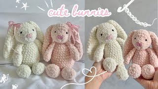 how to crochet a cute bunny  beginnerfriendly tutorial with row counter app no magic ring [upl. by Arella35]