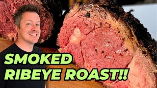 Perfectly Smoked RIBEYE ROAST  Pellet Grill Boneless Prime Rib Roast [upl. by Towbin]