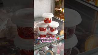 Strawberry Sunde Icecream icecream tasty kwalitywalls shorts [upl. by Liamsi]