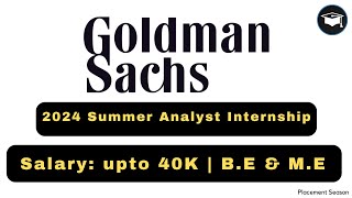 2024 Summer Analyst Program  Goldman Sachs Internship [upl. by Nithsa]