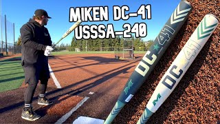 Hitting with the MIKEN DC41  USSSA240 Slowpitch Softball Bat Review [upl. by Nnairam]