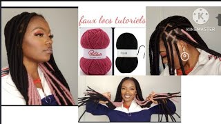 faux locs avec de la laine effet naturel  the easiest faux locs using wool yarn [upl. by Ilsa624]