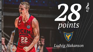 Ludvig Hakanson 28 PTS  Player Highlights  FMP v UCAM  BasketballCL 202425 [upl. by Nnylarak944]