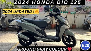 Honda Dio 125 2024 E20 OBD 2  Ground Gray 🔥 Standard Variant  2024 Honda Dio 125 Standard Review [upl. by Hyrup]