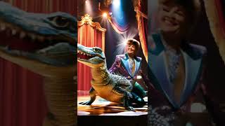 A woman performs a morph with crocodile on AGT americagottalent magic [upl. by Ativel]