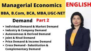 Types of Demand  Managerial Economics  BBA BCom MBA UGC NET JRF [upl. by Domenic]