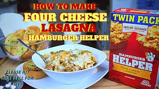 HAMBURGER HELPER LASAGNA HOW TO MAKE FOUR CHEESE LASAGNA HAMBURGER HELPER YOUTUBE RECIPE 2021 [upl. by Ssitruc]