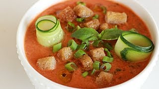 Gazpacho Recipe  Spanish Cold Tomato Soup [upl. by Ailaza45]