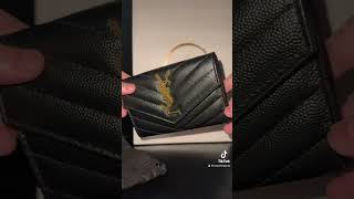 Unbox with me  YSL Cassandre matelassé small envelope wallet in grain de poudre embossed leather🛍️ [upl. by Filide101]