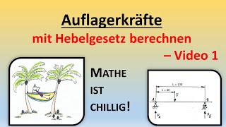 Auflagerkräfte berechnen mit Hebelgesetz – Video 1 [upl. by Eenahpets105]