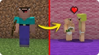 NOOB MINECRAFT VS BEBÉ NOOB SE ENAMORA NOVIA NOOB TROLL EN MINECRAFT [upl. by Nylave]