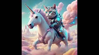 cute cat flying with unicorn cat catlover trending viralvideo ytshorts shorts reels ytshort [upl. by Honna645]