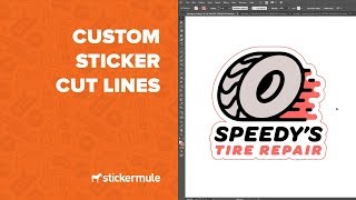 How to create a sticker cut line in Illustrator [upl. by Eanom]