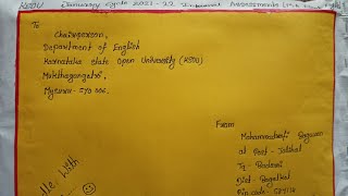 How to Write KSOU Internal Assignment MA ENGLISH FINAL YEAR January Cycle 202122 [upl. by Nishi929]