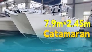 79m catamaran center console boat whole white color [upl. by Orelu]