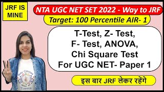 TTest Z Test F Test ANOVA ChiSquare Test for UGC NET Paper 1 PhD  By Navdeep Kaur [upl. by Barthold832]