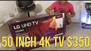 How To Hang 4K 50 inch LG UHD 4 TV  350 TV [upl. by Aracahs]