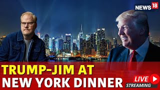 Trump Live  Trump Speech At Jim Gaffigans Dinner Party Live  Trump Rally  US Elections  N18G [upl. by Prestige518]