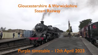 Gloucestershire amp Warwickshire Steam Railway Purple timetable 12th April 2023 [upl. by Yetak687]