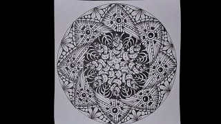 Zendala 9 Exploreing Zentangle and Mandala [upl. by Lrub915]